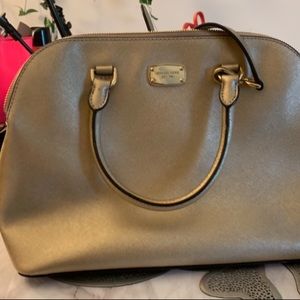 EUC gold MK Michael Kors satchel purse